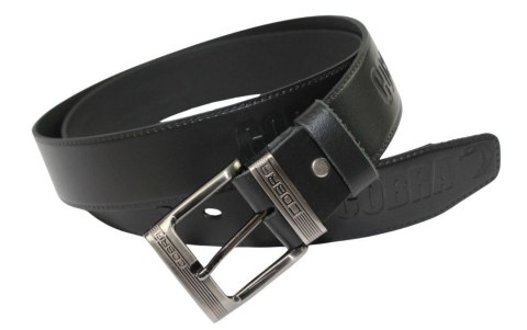 Pasek Skórzany COMPLEX (PL) Tłoczony Napis "COBRA" Skóra DW EXTRA 40 mm CZARNY