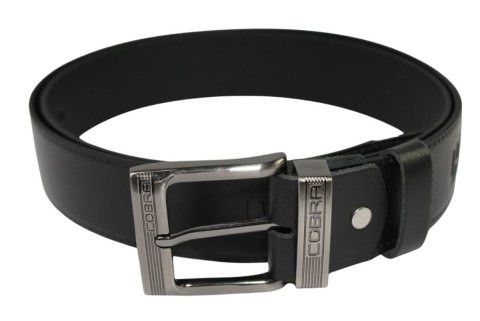 Pasek Skórzany COMPLEX (PL) Tłoczony Napis "COBRA" Skóra DW EXTRA 40 mm CZARNY