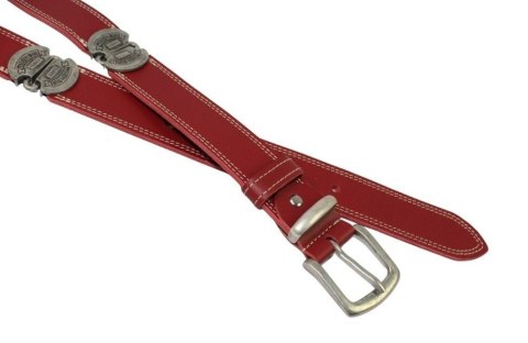 Pasek Skórzany HADA (PL) Skóra Licowa EXTRA VINTAGE MISSISSIPI BLUES 40 mm CZERWONY