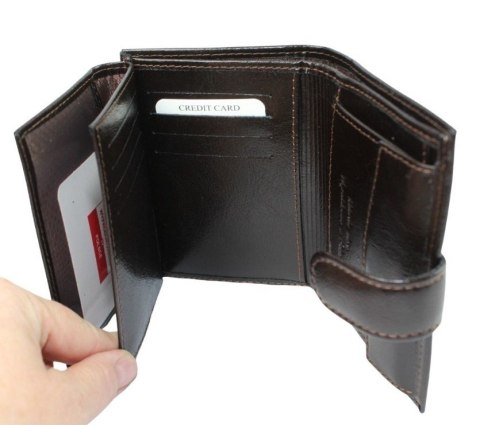 Portfel Męski Skórzany Z.RICARDO(PL) Skóra Licowa Duży Pionowy Z Zapinką Dwa Skrzydełka Duża Kieszeń Na Bilon ZR55A