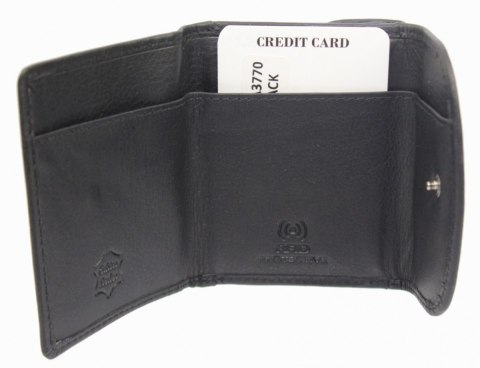 Portfelik Uniwersalny Mała Sakieweczka Skórzana MARS NORDEE Skóra Naturalna RFID  GW-3770 CZARNY 9 x 7 x 2 [cm]