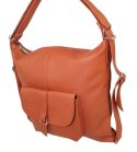 Praktyczny Plecak Skórzany Torebka 2 w 1 MAGRE (PL) AMELIA Skóra Naturalna Licowa CEGLASTY