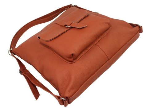 Praktyczny Plecak Skórzany Torebka 2 w 1 MAGRE (PL) AMELIA Skóra Naturalna Licowa CEGLASTY