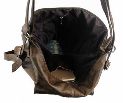 Praktyczny Plecak Skórzany Torebka 2 w 1 MAGRE (PL) AMELIA Skóra Naturalna Licowa CIEMNY ZIELONY