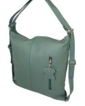 Praktyczny Plecak Skórzany Torebka 2 w 1 MAGRE (PL) AMELIA Skóra Naturalna Licowa CIEMNY ZIELONY