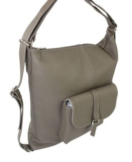 Praktyczny Plecak Skórzany Torebka 2 w 1 MAGRE (PL) AMELIA Skóra Naturalna Licowa CIEMNY ZIEMISTY