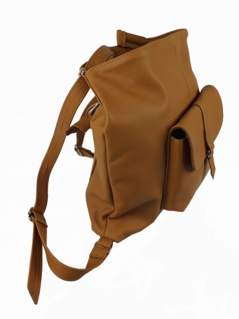 Praktyczny Plecak Skórzany Torebka 2 w 1 MAGRE (PL) AMELIA Skóra Naturalna Licowa JASNE TOFFI