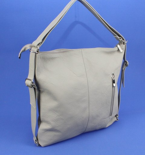 Praktyczny Plecak Skórzany Torebka 2 w 1 MAGRE (PL) AMELIA Skóra Naturalna Licowa KREMOWY