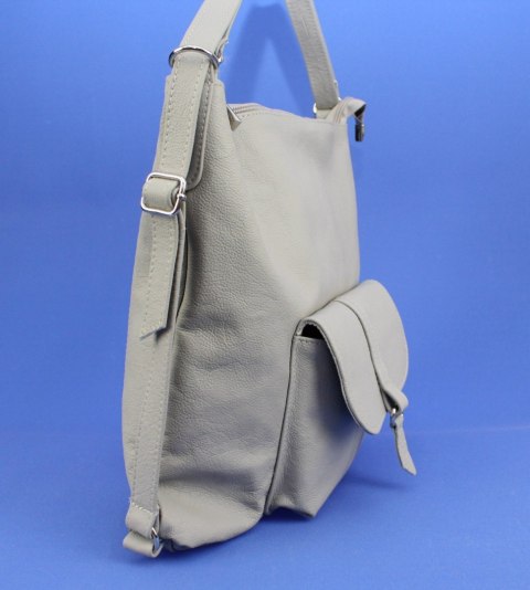 Praktyczny Plecak Skórzany Torebka 2 w 1 MAGRE (PL) AMELIA Skóra Naturalna Licowa KREMOWY