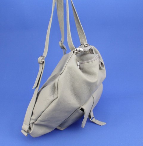 Praktyczny Plecak Skórzany Torebka 2 w 1 MAGRE (PL) AMELIA Skóra Naturalna Licowa KREMOWY