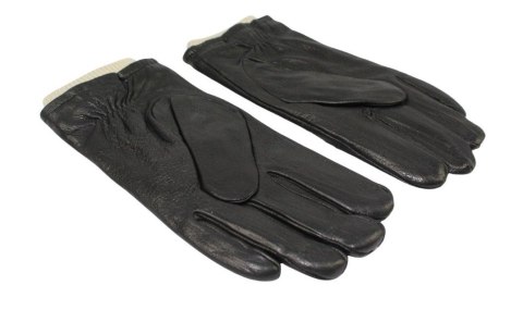 Rękawiczki Męskie PolskaGalanteria Ocieplane Z Jasnym Ściągaczem Ze Skóry Renifera Rozmiar 10 1/2 CZARNE