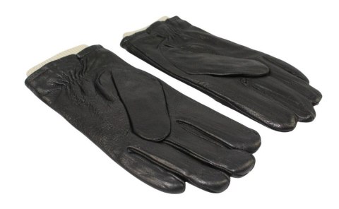 Rękawiczki Męskie PolskaGalanteria Ocieplane Z Jasnym Ściągaczem Ze Skóry Renifera Rozmiar 10 CZARNE