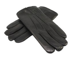 Rękawiczki Męskie PolskaGalanteria Ocieplane Z Jasnym Ściągaczem Ze Skóry Renifera Rozmiar 11 1/2 CZARNE