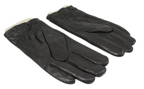 Rękawiczki Męskie PolskaGalanteria Ocieplane Z Jasnym Ściągaczem Ze Skóry Renifera Rozmiar 11 1/2 CZARNE