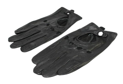 Rękawiczki Skórzane Samochodowe Z wycięciami PolskaGalanteria Ze Skóry Cielęcej Rozmiar 11 CZARNE