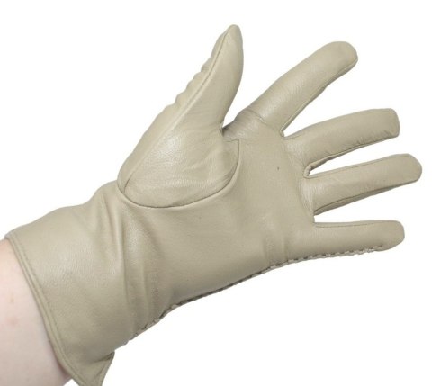 Skórzane Ocieplane Rękawiczki Damskie PolskaGalanteria.pl Ze Skóry Naturalnej CAPPUCINO o Rozmiar 9