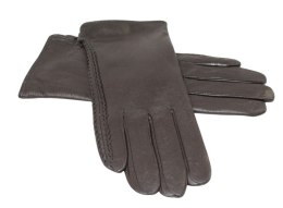 Skórzane Ocieplane Rękawiczki Damskie PolskaGalanteria.pl Ze Skóry Naturalnej CZEKOLADOWE o Rozmiar 7 1/2