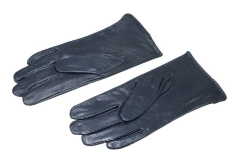 Skórzane Ocieplane Rękawiczki Damskie PolskaGalanteria.pl Ze Skóry Naturalnej GRANATOWE Rozmiar 7