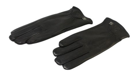 Skórzane Ocieplane Rękawiczki Damskie PolskaGalanteria.pl Ze Skóry Naturalnej Renifera Z Górnym Ściągaczem CZARNE Rozmiar 7 1/2