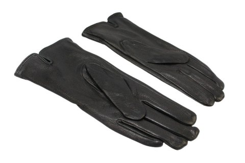 Skórzane Ocieplane Rękawiczki Damskie PolskaGalanteria.pl Ze Skóry Naturalnej Renifera Z Górnym Ściągaczem CZARNE Rozmiar 7 1/2