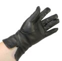 Skórzane Ocieplane Rękawiczki Damskie PolskaGalanteria.pl Ze Skóry Naturalnej Renifera Z Górnym Ściągaczem CZARNE Rozmiar 7