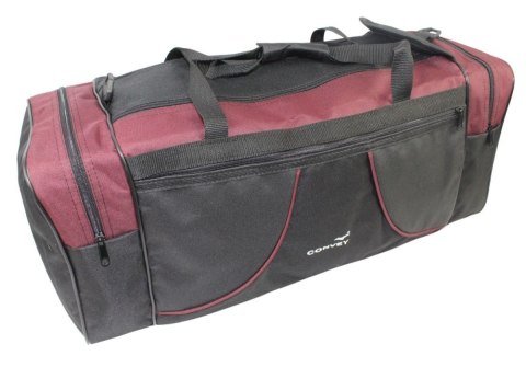 Torba Podróżna Średnia CONVEY (PL) CZARNO-BORDOWA 62 x 24 x 24 [cm]