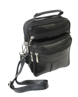 Torba męska skórzana CONVEY (PL) 8696 Pionowa Czarna Dwukomorowa 23 x 17 x 8 [cm]