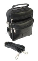Torba męska skórzana CONVEY (PL) 8696 Pionowa Czarna Dwukomorowa 23 x 17 x 8 [cm]