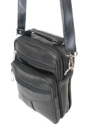 Torba męska skórzana CONVEY (PL) 8696 Pionowa Czarna Dwukomorowa 23 x 17 x 8 [cm]
