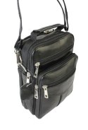 Torba męska skórzana CONVEY (PL) 8696 Pionowa Czarna Dwukomorowa 23 x 17 x 8 [cm]