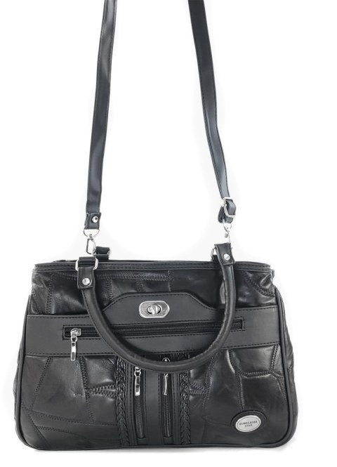 Torebka Skórzana CONVEY (PL) 0074 Torebka Klasyczna Listonoszka Skóra Cielęca CZARNA 33 x 23 x 11 [cm]