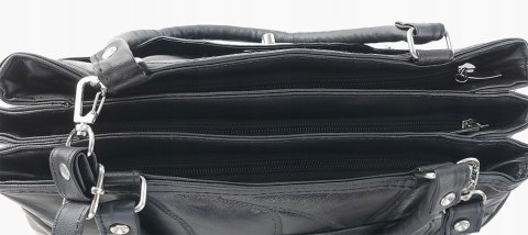 Torebka Skórzana CONVEY (PL) 0074 Torebka Klasyczna Listonoszka Skóra Cielęca CZARNA 33 x 23 x 11 [cm]
