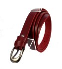 Pasek Damski Skórzany Gładki CezMar (PL) 20 mm Skóra Licowa BORDOWY Wąski