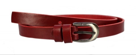 Pasek Damski Skórzany Gładki CezMar (PL) 20 mm Skóra Licowa BORDOWY Wąski