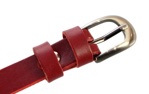 Pasek Damski Skórzany Gładki CezMar (PL) 20 mm Skóra Licowa BORDOWY Wąski