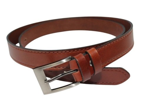 Pasek Skórzany Męski CezMar (PL) 30 mm "IMITACJA SZYCIA" BRĄZOWY Skóra Licowa