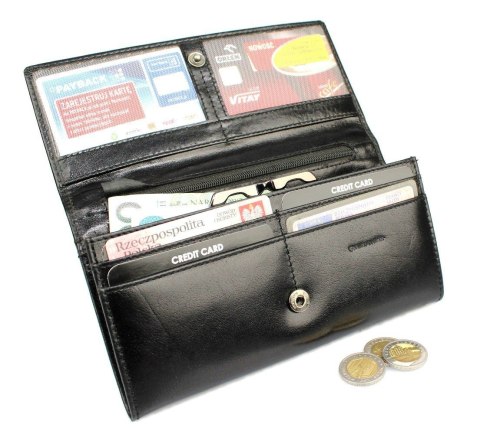 Portfel Damski ROVICKY Długi Z Klamrą Skóra Naturalna Licowa CPR 015 19 x 9 x 3,5 [cm]