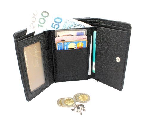Portfel Damski Skórzany MONEY MAKER Skóra Licowa Klamra 12 cm MM5286