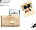 Portfel Damski Skórzany Peterson Klamra I Klapka Skóra Naturalna RFID PTN PS-108 BEŻOWY 14 x 9 x 3 [cm]