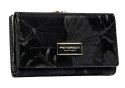 Portfel Damski Skórzany Peterson Klamra I Klapka Skóra Naturalna RFID PTN PS-108 CZARNY 14 x 9 x 3 [cm]