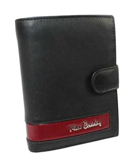 Portfel Męski PIERRE CARDIN Skóra Licowa RFID Duży Pionowy Z Zapięciem MATOWY Z OZDOBNYM ELEMENTEM 331A 13 x 10 x 3 [cm]