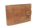 Portfel Męski Skórzany EL FORREST Mały Skóra Bydlęca Poziomy Z Zapinką Jedno Skrzydełko 851 08 RFID BRĄZOWY 11 x 8 x 2 [cm]