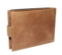 Portfel Męski Skórzany EL FORREST Mały Skóra Bydlęca Poziomy Z Zapinką Jedno Skrzydełko 851 08 RFID BRĄZOWY 11 x 8 x 2 [cm]