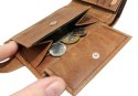 Portfel Męski Skórzany EL FORREST Mały Skóra Bydlęca Poziomy Z Zapinką Jedno Skrzydełko 851 08 RFID BRĄZOWY 11 x 8 x 2 [cm]