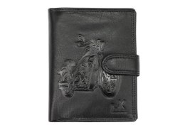 Portfel Męski Skórzany MONEY KEPPER Duży Pionowy Z Zapinką Dwa Skrzydełka CC5601B-4 RFID ,,MOTOCYKL,, CZARNY 13 x 10 x 2 [cm]