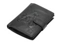 Portfel Męski Skórzany MONEY KEPPER Duży Pionowy Z Zapinką Dwa Skrzydełka CC5601B-4 RFID ,,MOTOCYKL,, CZARNY 13 x 10 x 2 [cm]