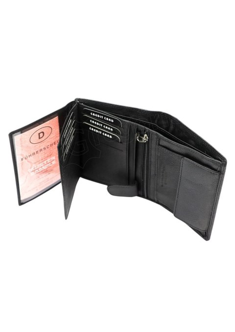 Portfel Męski Skórzany MONEY KEPPER Duży Pionowy Z Zapinką Dwa Skrzydełka CC5601B-4 RFID ,,MOTOCYKL,, CZARNY 13 x 10 x 2 [cm]