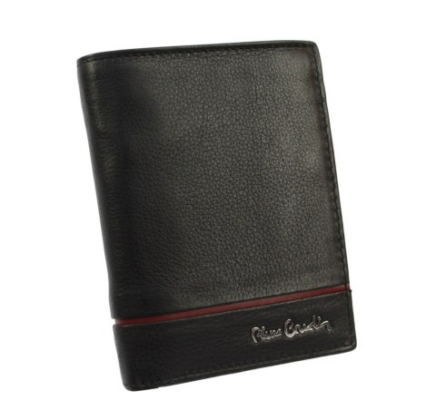 Portfel Męski Skórzany PIERRE CARDIN Skóra Licowa Duży Pionowy Bez Zapięcia Dwa Skrzydełka Z Zapinką Wewnątrz RFID TILAK15-326