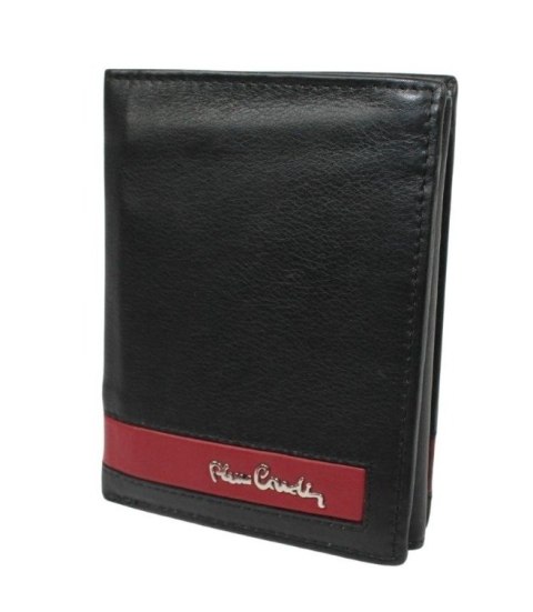Portfel Męski Skórzany PIERRE CARDIN Skóra Licowa Duży Pionowy Bez Zapięcia Dwa Skrzydełka Z Zapinką Wewnątrz RFID TILAK15-326