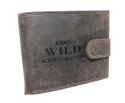 Portfel Męski Skórzany WILD Skóra Licowa Duży Poziomy Z Zapięciem RFID CZEKOLADOWY Zamszowy 9014 12,5 x 10 x 2  [cm]